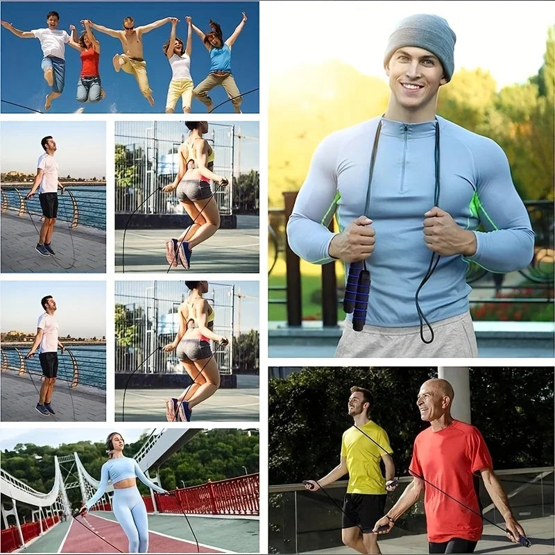 Cuerda para Saltar de Alambre de Acero, Ejercicio de Saltos, Ajustable, Entrenamiento de Fitness, Equipo Deportivo para Casa, Sin Enredos, Estudiantes