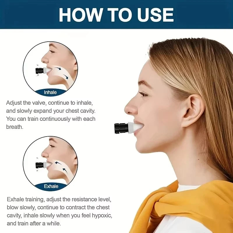 Ejercicio de Respiración Pulmones Dispositivo Portátil de Respiración al Aire Libre Aparato de Fitness Dispositivo de Entrenamiento de Resistencia con Resistencias Ajustables