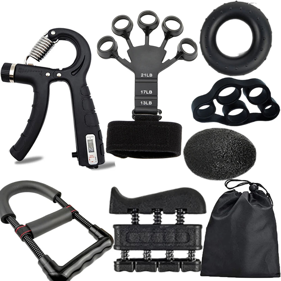 Entrenador de Fuerza de Agarre Ajustable para Muñeca y Dedos, Ejercitador de Mano, Fortalecedor de Agarre, Kit de Expansor para Construcción de Músculo y Recuperación de Lesiones