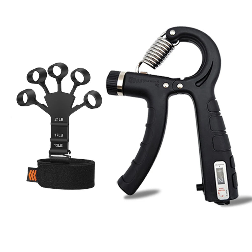 Entrenador de Fuerza de Agarre Ajustable para Muñeca y Dedos, Ejercitador de Mano, Fortalecedor de Agarre, Kit de Expansor para Construcción de Músculo y Recuperación de Lesiones