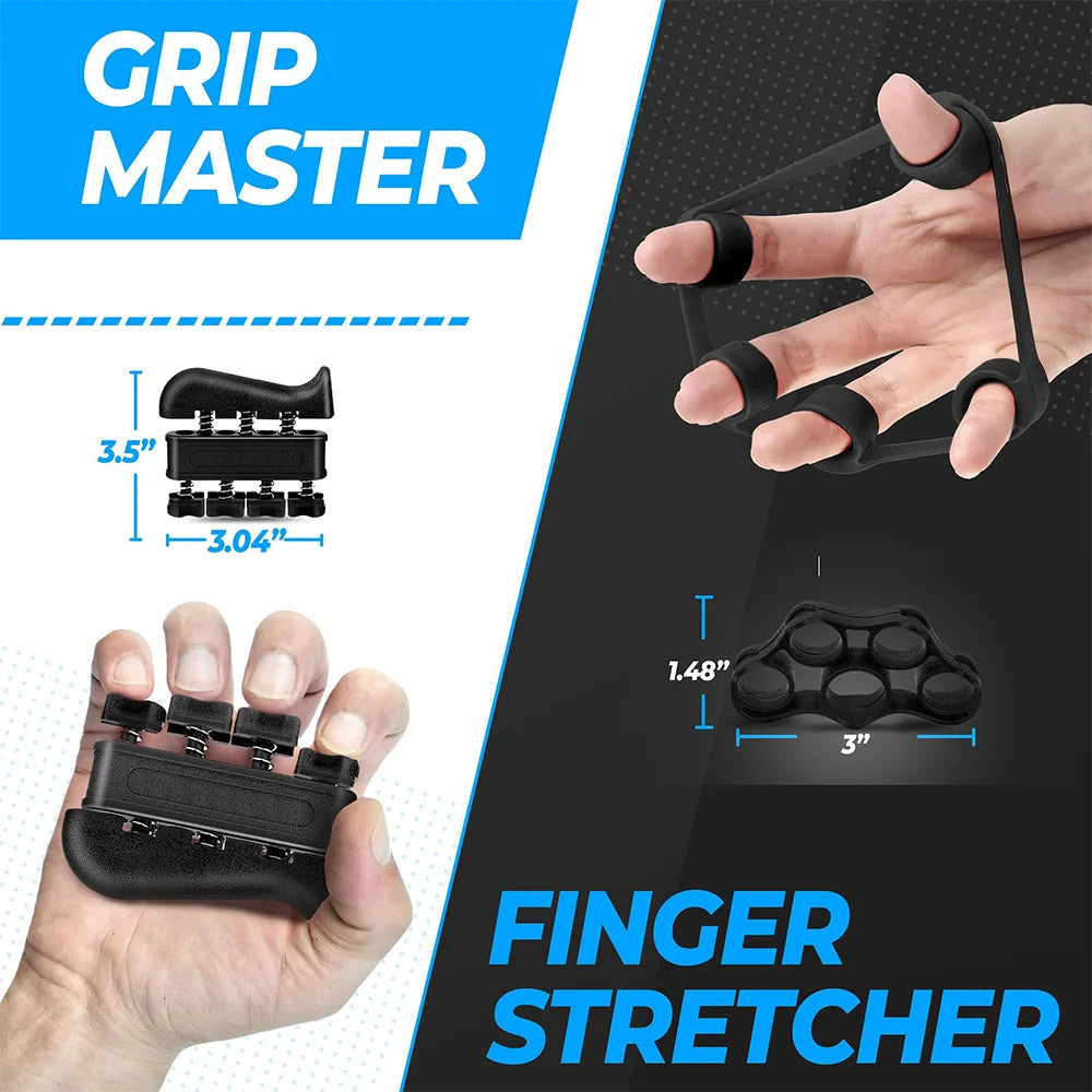 Entrenador de Fuerza de Agarre Ajustable para Muñeca y Dedos, Ejercitador de Mano, Fortalecedor de Agarre, Kit de Expansor para Construcción de Músculo y Recuperación de Lesiones