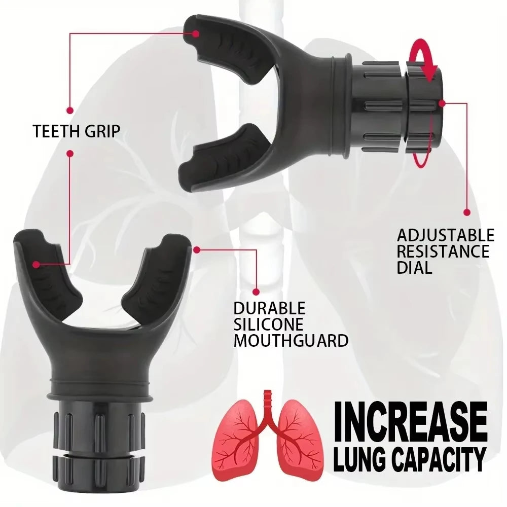 Ejercicio de Respiración Pulmones Dispositivo Portátil de Respiración al Aire Libre Aparato de Fitness Dispositivo de Entrenamiento de Resistencia con Resistencias Ajustables