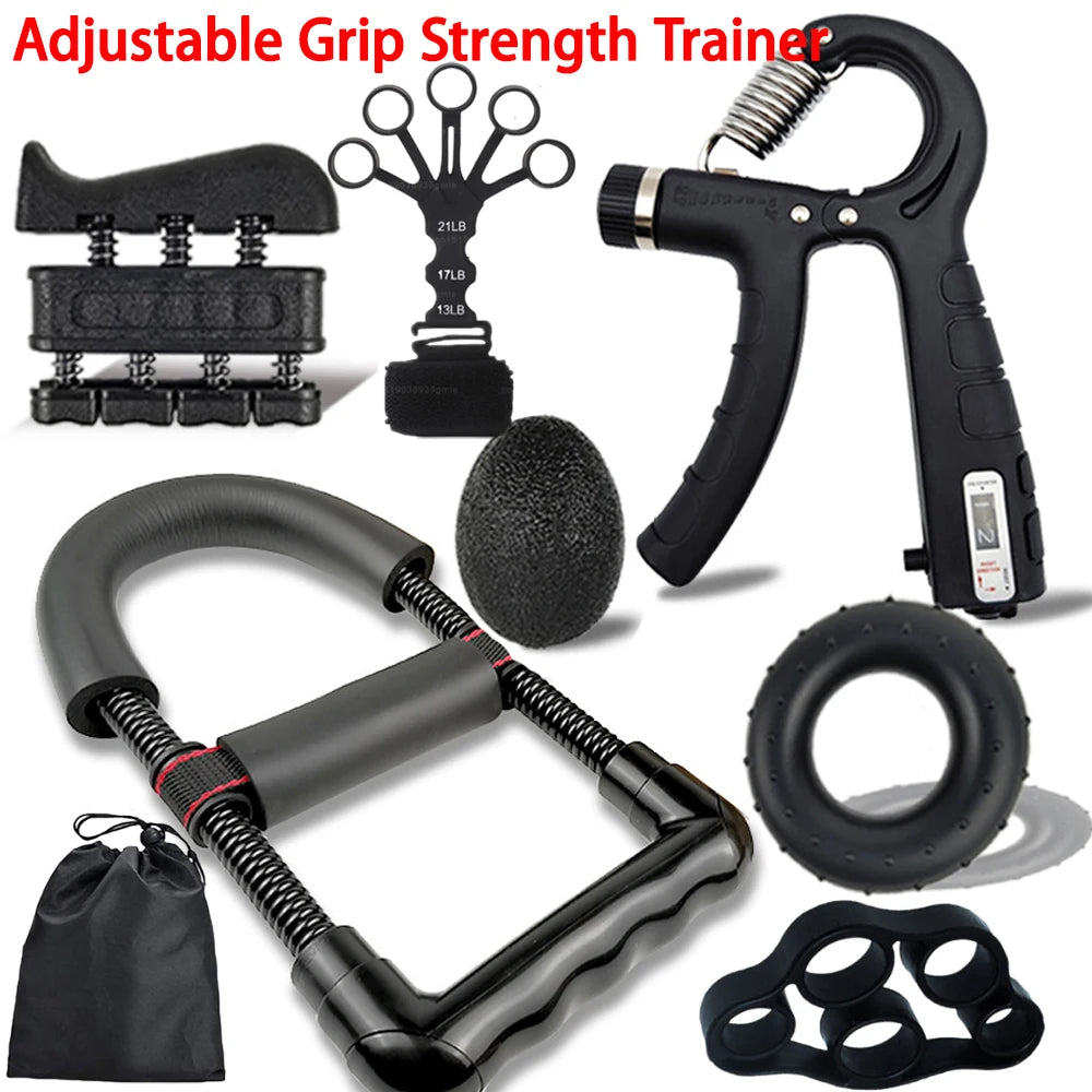 Entrenador de Fuerza de Agarre Ajustable para Muñeca y Dedos, Ejercitador de Mano, Fortalecedor de Agarre, Kit de Expansor para Construcción de Músculo y Recuperación de Lesiones