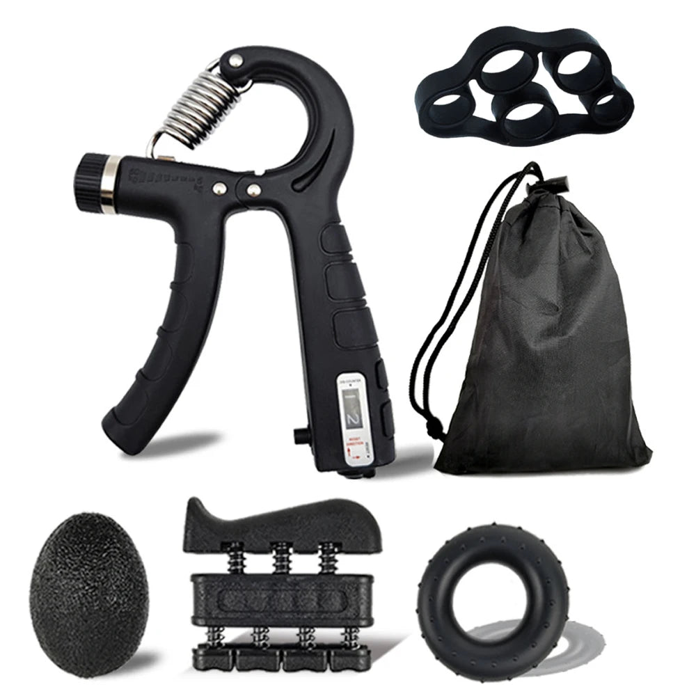 Entrenador de Fuerza de Agarre Ajustable para Muñeca y Dedos, Ejercitador de Mano, Fortalecedor de Agarre, Kit de Expansor para Construcción de Músculo y Recuperación de Lesiones