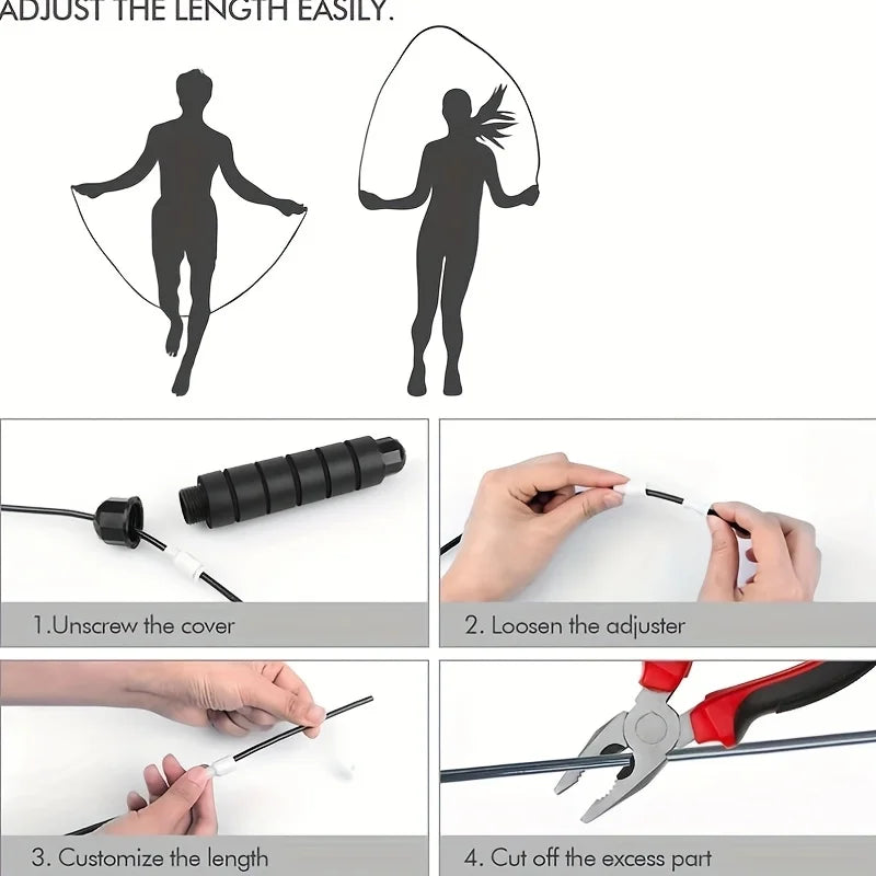 Cuerda para Saltar de Alambre de Acero, Ejercicio de Saltos, Ajustable, Entrenamiento de Fitness, Equipo Deportivo para Casa, Sin Enredos, Estudiantes