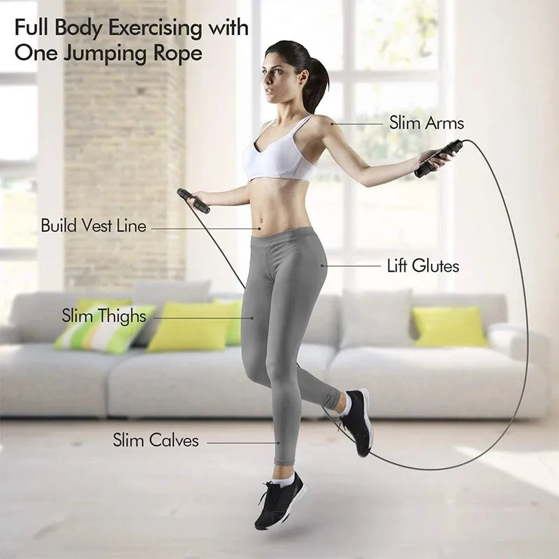 Cuerda para Saltar de Alambre de Acero, Ejercicio de Saltos, Ajustable, Entrenamiento de Fitness, Equipo Deportivo para Casa, Sin Enredos, Estudiantes